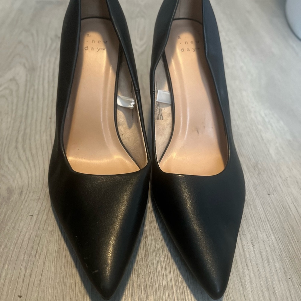 A New Day Black Heels Classic Pointed-Toe Pumps